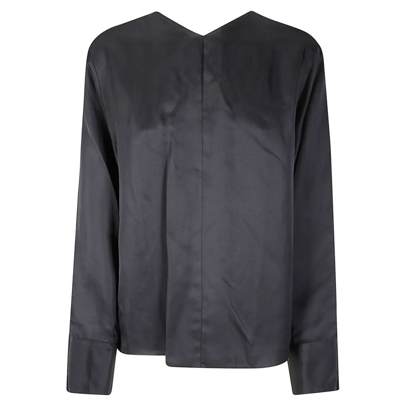 Khaite Blouse Satin Top With Open Back Black