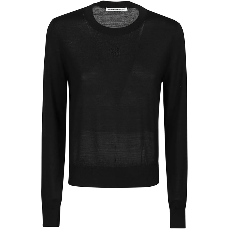 Alexander Wang  Embossed Logo Sweater Black schwarz