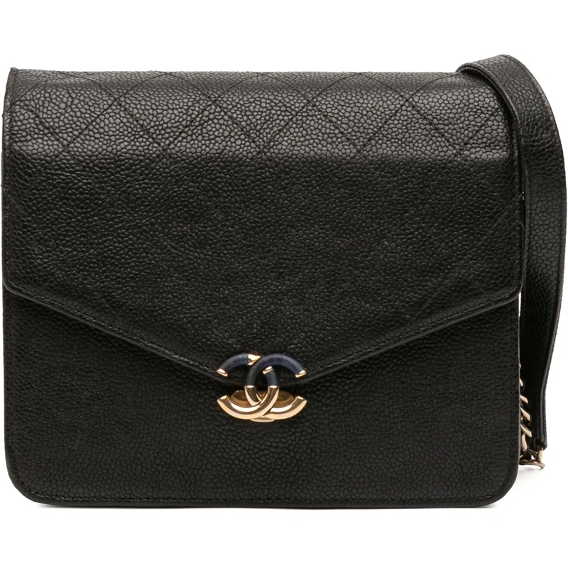 Chanel Sac à bandoulière Paris Cuba Square Quilted Caviar Thread Around Wal schwarz