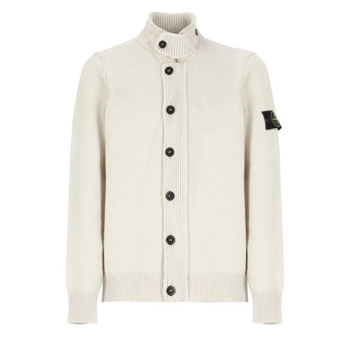 Stone Island Ivory Wool Cardigan White Strickjacke