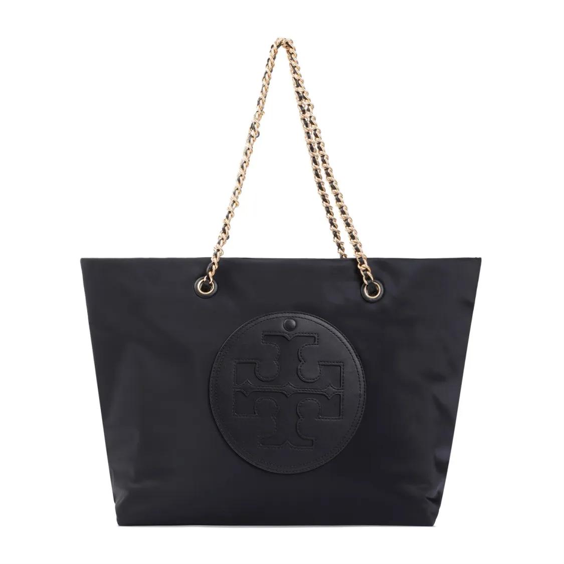 Tory Burch Tote - Ella Chain Black Nylon Tote Bag - Gr. unisize - in Schwarz - für Damen