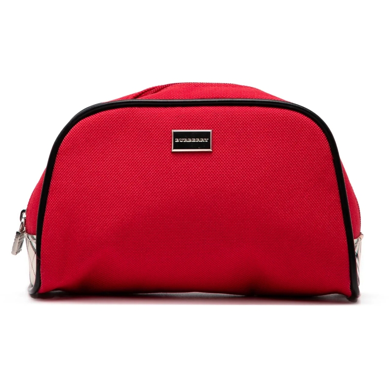 Burberry Nécessaire Nova Check Trimmed Canvas Pouch rot