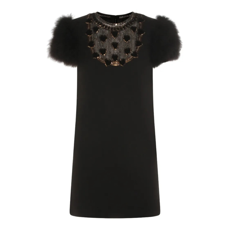 Valentino Garavani Mini-robe Mini Dress With Puff Sleeves Black