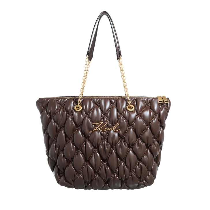 Karl Lagerfeld K Signature Kuilt Tote Dark Choco Shopping Bag