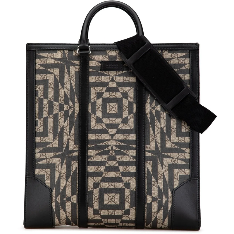 Gucci Schultertasche GG Supreme Caleido Vertical Tote braun