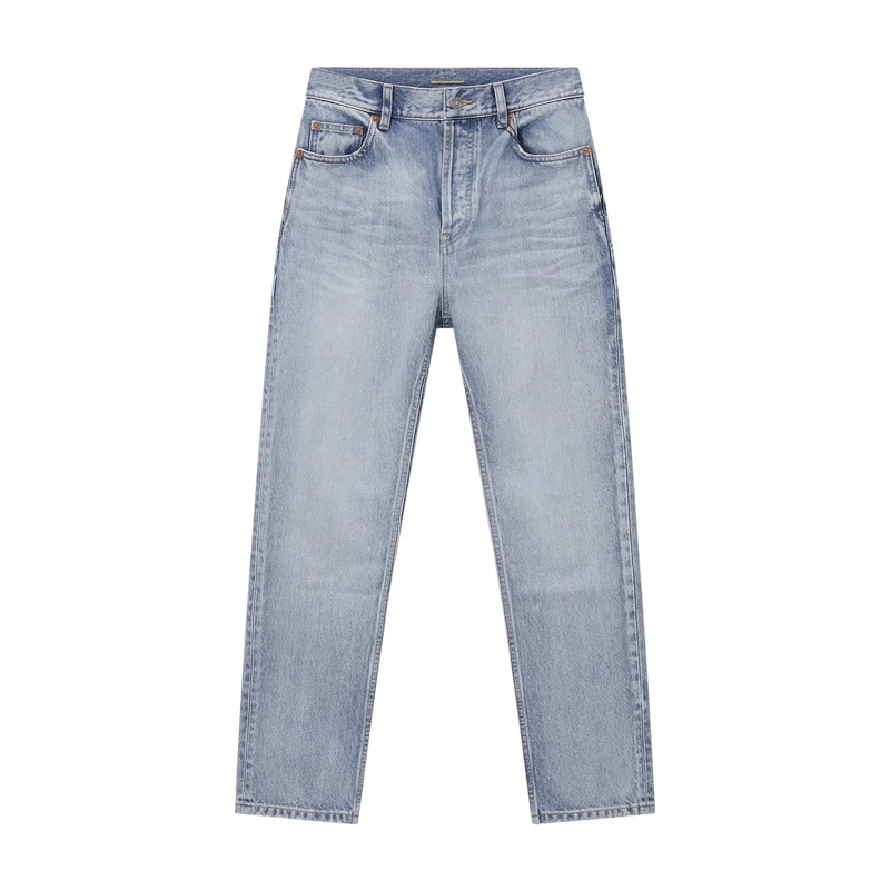 Saint Laurent Jeans Cropped Slim-Fit Jeans blau