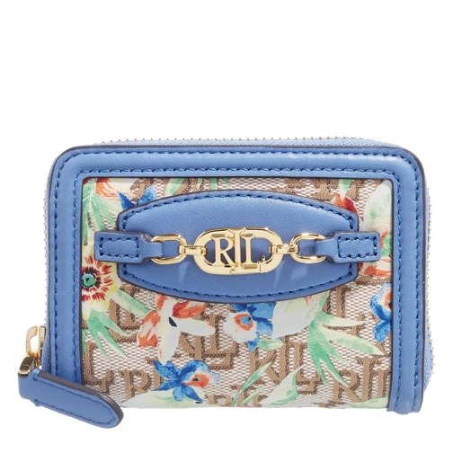 Lauren Ralph Lauren Ovl Sm Zip Wallet Small Prnt Khaki Mjcqrd/Nw Engld Blu Portemonnaie mit Zip-Around-Reißverschluss