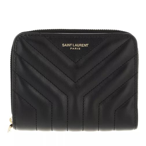Saint Laurent Joan Compact Zip Around Wallet Black Bi-Fold Portemonnee