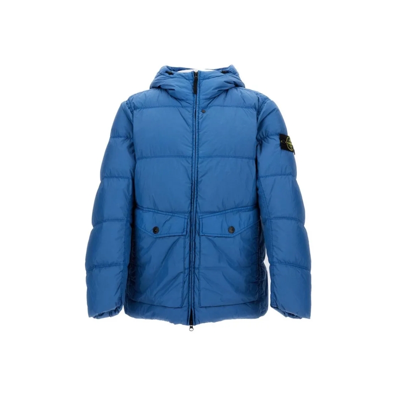 Stone Island Doudoune Light Blue Oversized Down Jacket Blue