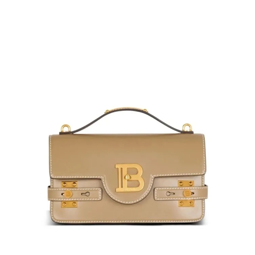 Balmain B-Buzz 24 Leather Shoulder Bag Brown Axelremsväska