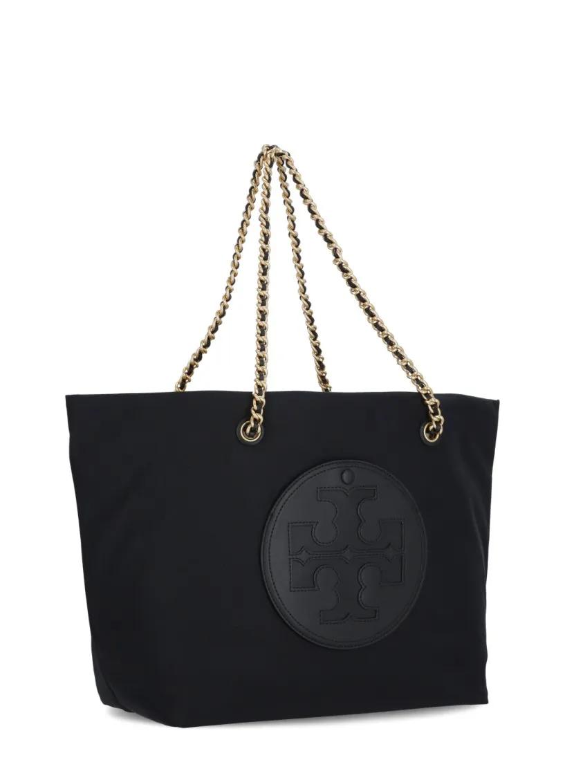 TORY BURCH Shoppers & Totes Black Ella Chain Shopping Bag in zwart