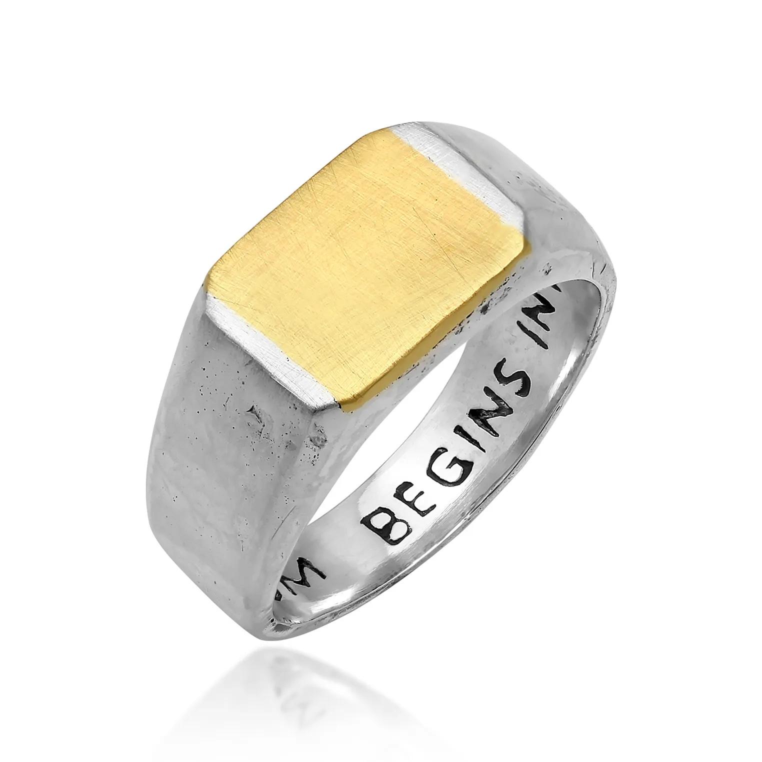 Haze & Glory Ringe - Ring Siegelring - Wisdom 925 Sterling Silber - Gr. 60 MM - in Silber - für Damen