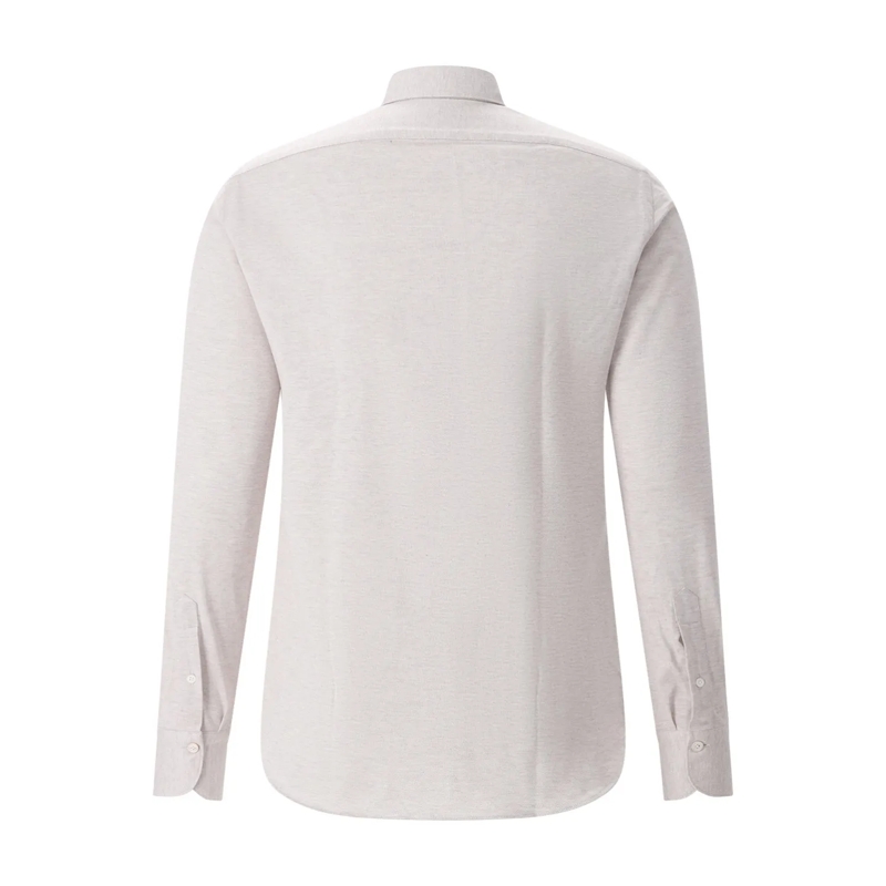 Finamore Hemd Hemd Luigi aus Baumwolle & Kaschmir beige(Image 2)