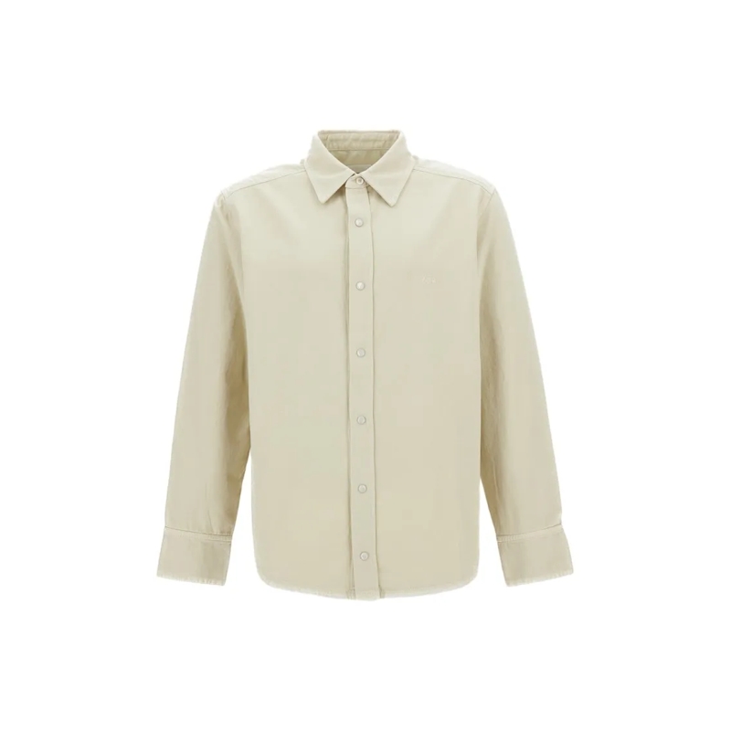 A.P.C. Chemise Cotton Overshirt With Mother-Of-Pearl Snap Button Neutrals