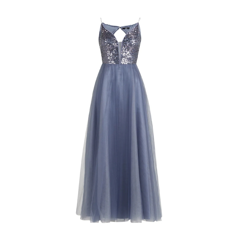 Vera Mont  Abendkleid mit Pailletten Blau