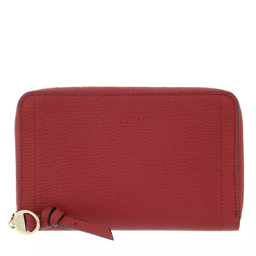 Longchamp Mailbox Wallet Red Portemonnaie mit Zip-Around-Reißverschluss