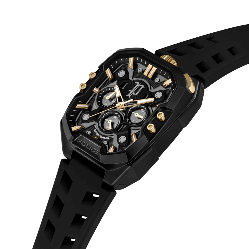 Police Automatikuhr Quarzuhr Bullhead schwarz(Image 2)