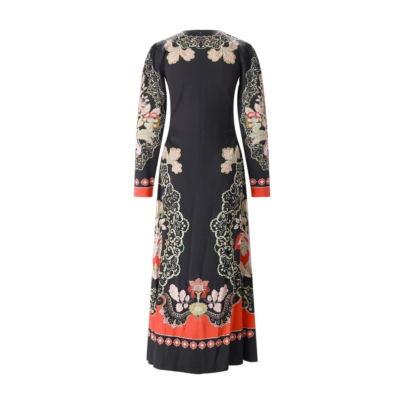 LaDoubleJ Maxikleid Maxikleid Clingy Swing mit Muster schwarz(Image 2)