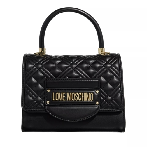 Love Moschino Quilted Tab Nero Borsa a tracolla