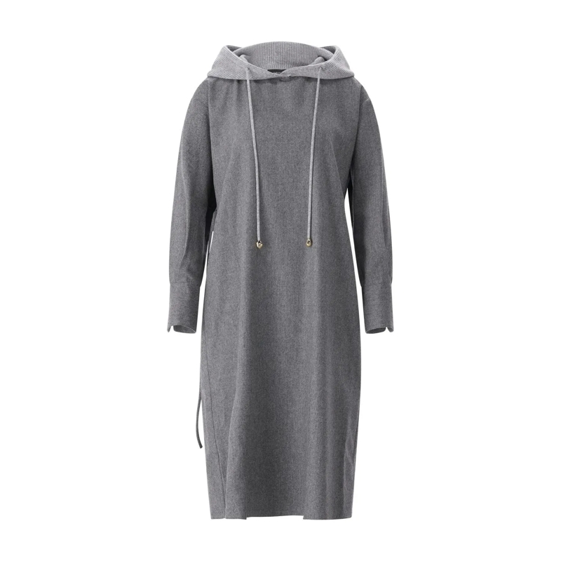 Fabiana Filippi Robe longue Midikleid mit Kapuze Grau