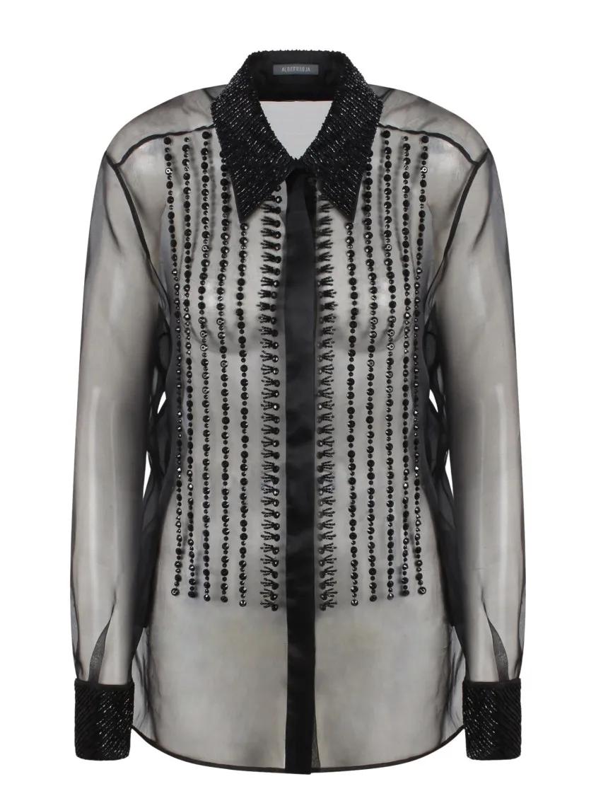 Alberta Ferretti - Embroidery Shirt - Größe 44 - schwarz