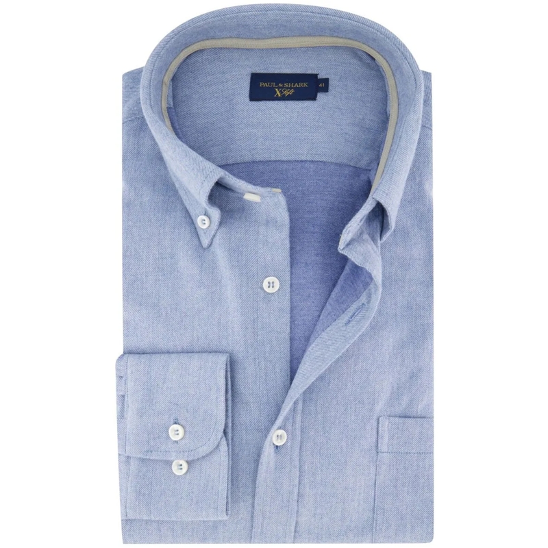 Paul & Shark  Overhemd katoen effen braun