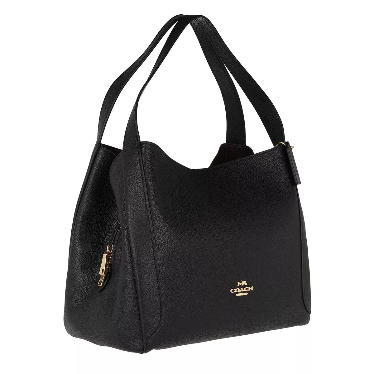 .com: COACH Women's Polished Pebble Leather Hadley Hobo, Black/Gold,  One Size : Clothing, Shoes & Jewelry