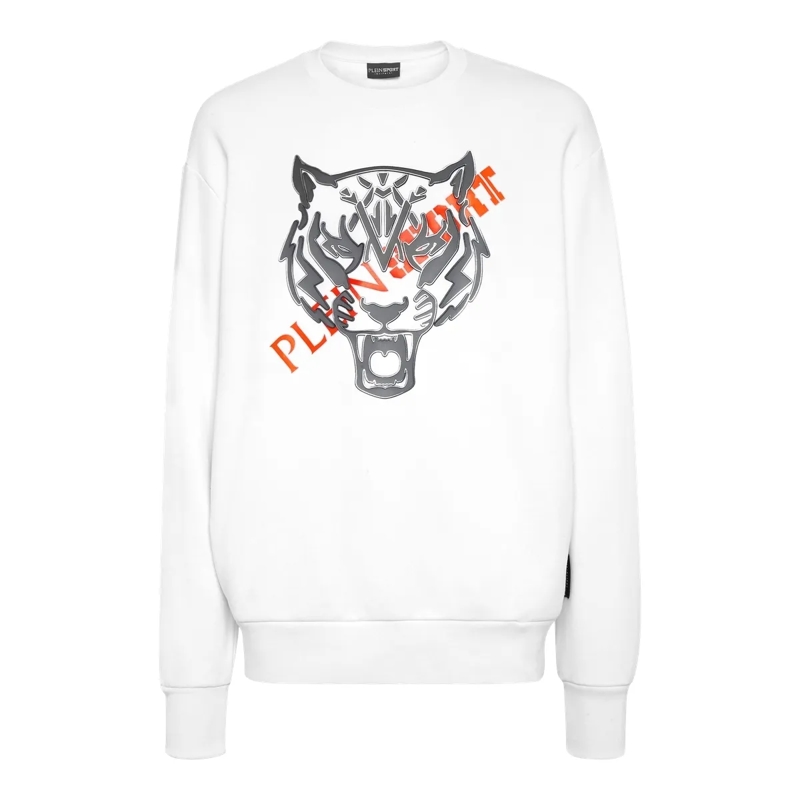 Plein Sport Top Sweatshirt Tiger weiss