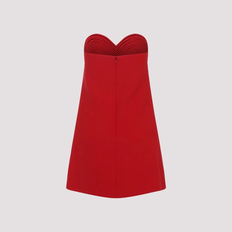 Valentino Garavani Mini-jurk Structured Heart-Shaped Strapless Dress With Layer Red