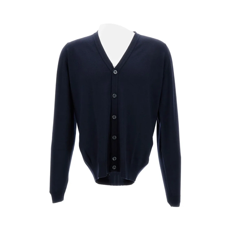 John Smedley Vest Blue Midnight Cardigan Blue