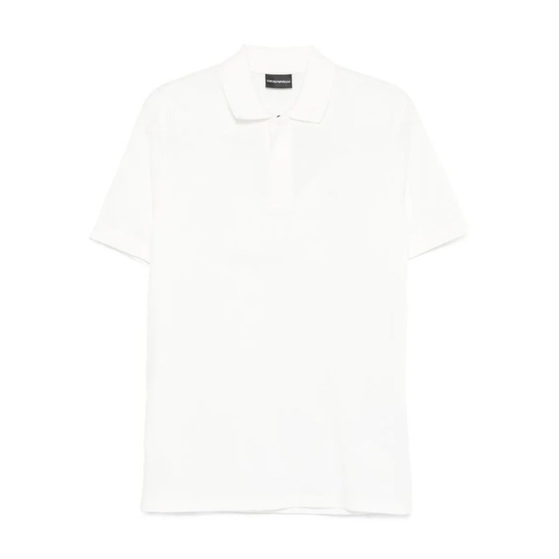 Emporio Armani Polo shirt Cotton Pique Short-Sleeve Polo Shirt White