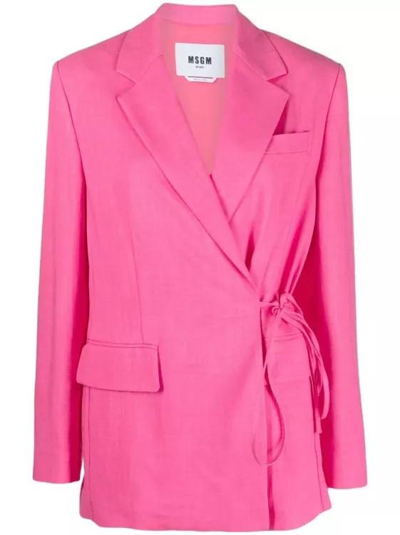 MSGM - Coarse Wrap Blazer - Größe 42 - pink