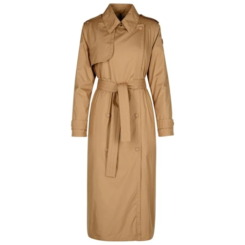 Moncler  Barbetane' Beige Polyester Trench Coat Brown