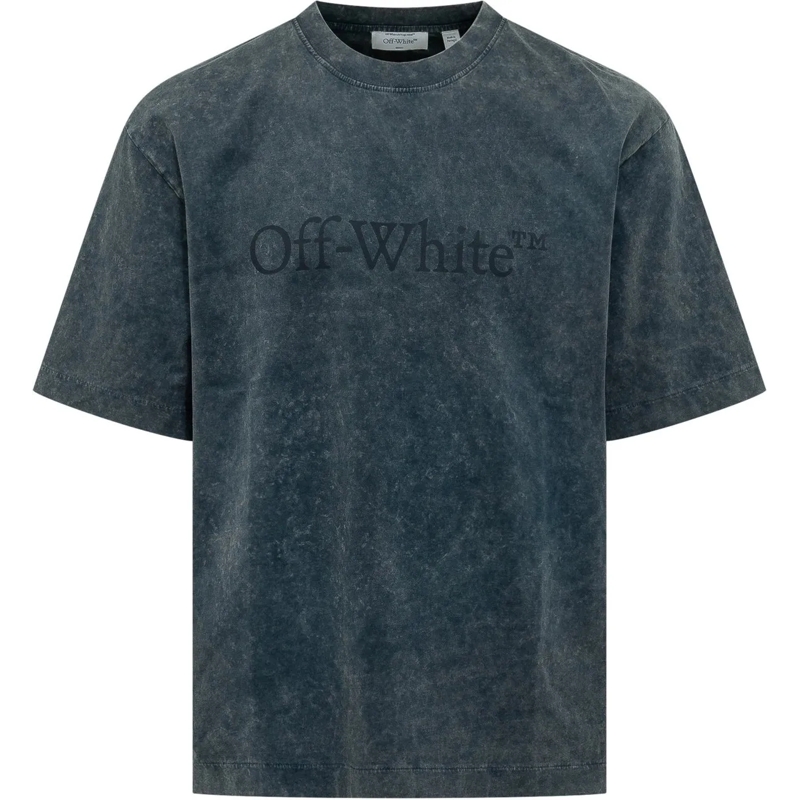 Off-White T-Shirt T-shirt Bookish con Logo Stampato blau