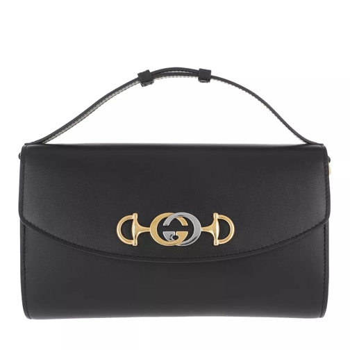 Gucci Zumi Small Shoulder Bag Leather Black Crossbody Bag