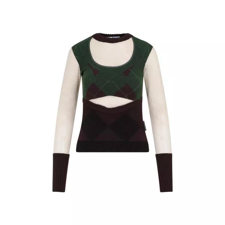 Marine Serre - Multicolor Regenerated Lozenge Knit Crewneck Multi - Größe S - multi