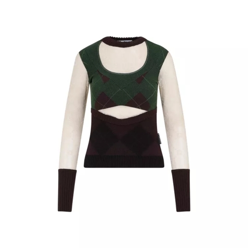 Marine Serre Multicolor Regenerated Lozenge Knit Crewneck Multi Multicolor 