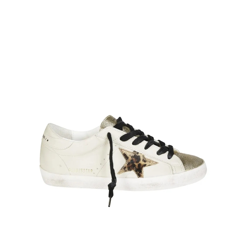 Golden Goose Low-Top-Sneaker Superstar Leather Upper Glitter Sneakers White