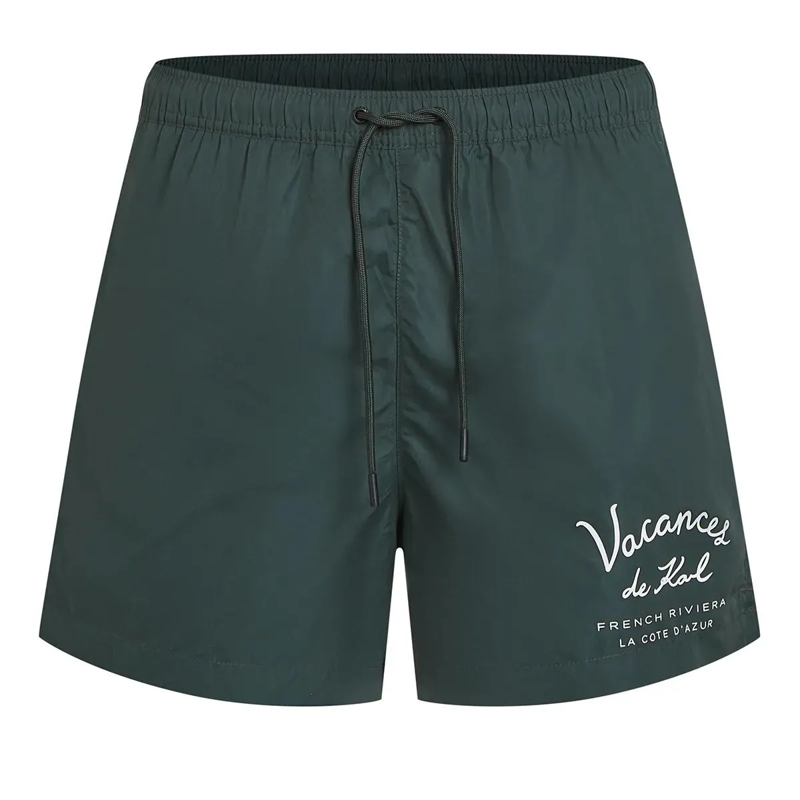Karl Lagerfeld  Vacances de Karl kurze Boardshorts Bikini-Hose dunkel-grün