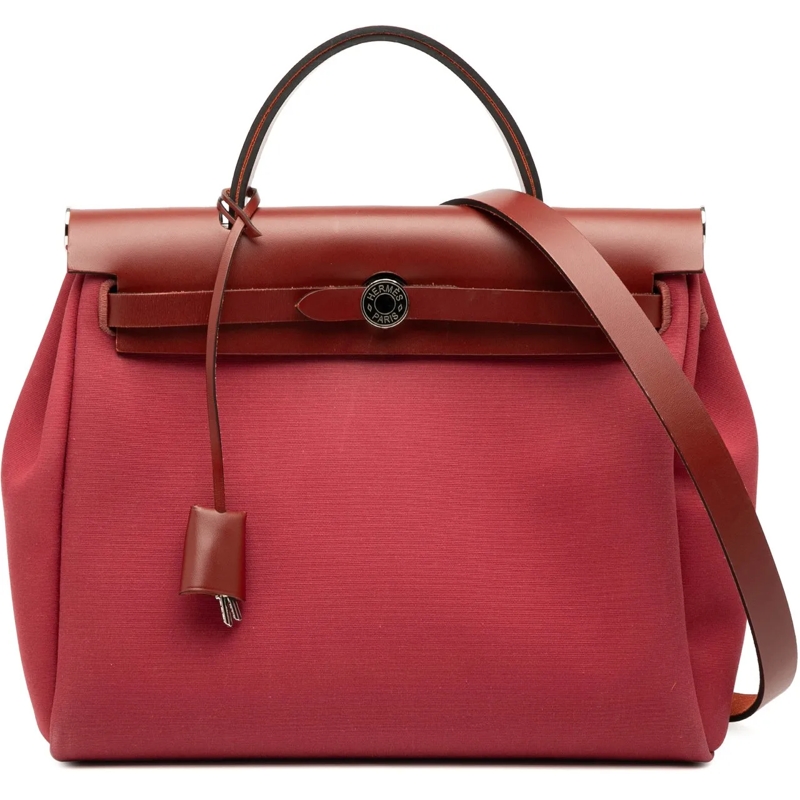 Hermès Sac à bandoulière Toile Herbag Zip Retourne Verso 31 rot