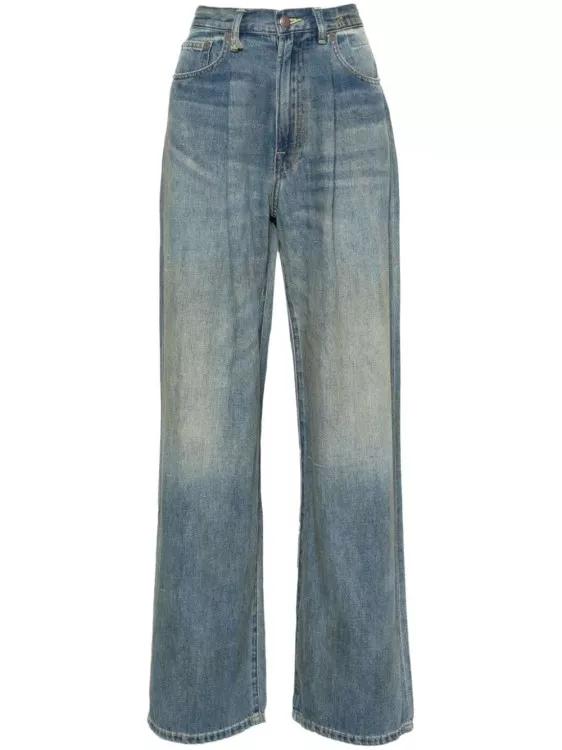 R13 Damon Wide-Leg Jeans Blue