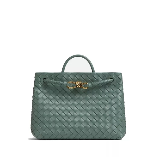 Bottega Veneta Medium Andiamo Leather Tote Bag Green Rymlig shoppingväska
