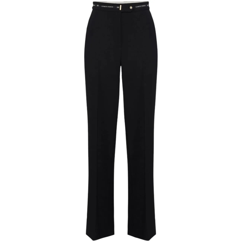 Elisabetta Franchi  Wide-Leg Tailored Pants With High Waist Black