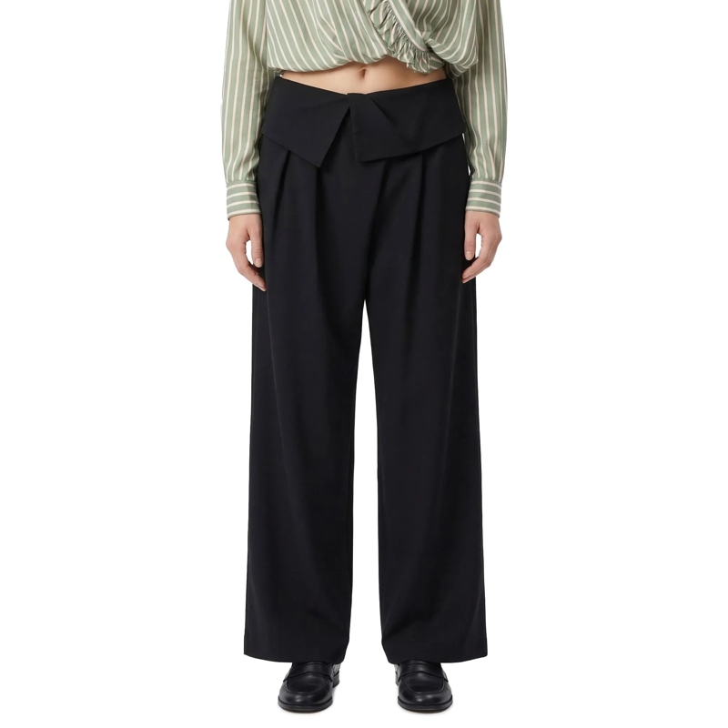 Dries Van Noten Freizeithose Weite Stoffhose Parong schwarz(Image 2)