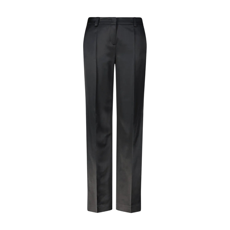 windsor. Freizeithose Slim-Fit Hose aus Satin Schwarz