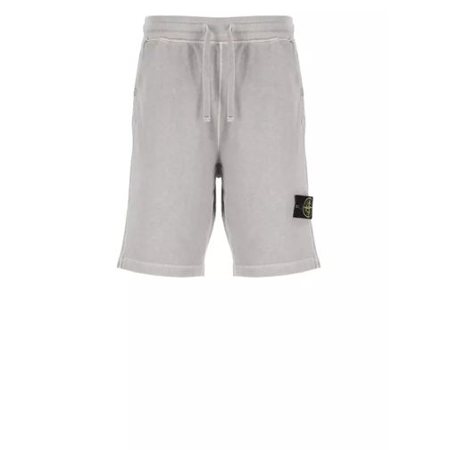 Stone Island Grey Cotton Bermuda Shorts Grey 