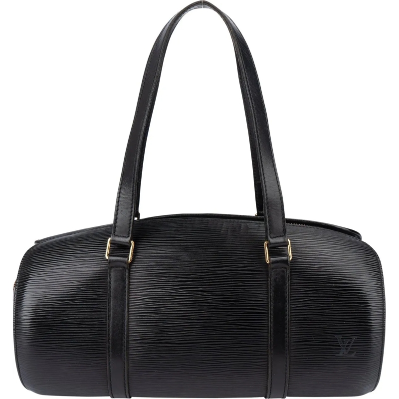 Louis Vuitton Schultertasche Louis Vuitton Noir Epi Leather Soufflot Handbag schwarz
