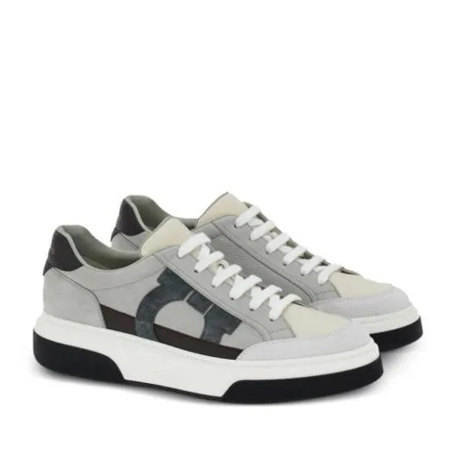 Salvatore Ferragamo Multicolored Gancini Sneakers Grey lage-top sneaker