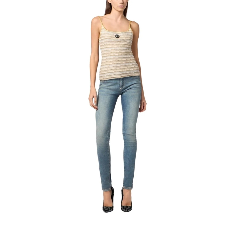 Philipp Plein Gestricktes Oberteil Knitted Tank Top weiss(Image 2)