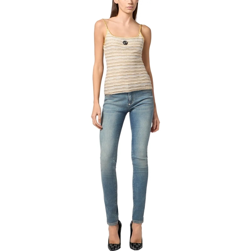 Philipp Plein Gestricktes Oberteil Knitted Tank Top weiss(Image 4)